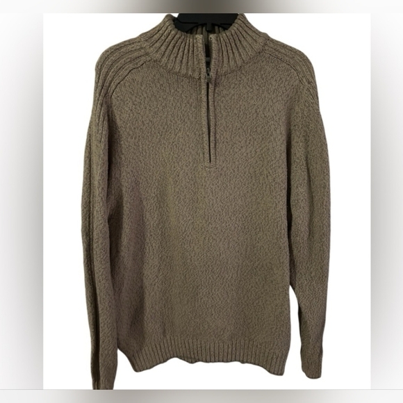 * Columbia Men's 1/4 Zip Sweater Tan Size Large - Picture 1 of 5